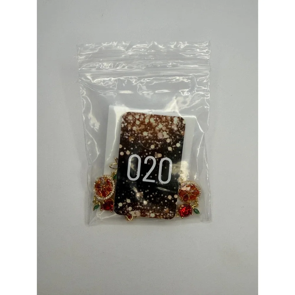 Kate Spade Citrus Fruit Drop Earrings Gold Tone Crystal Orange Flower NWT Boho - Picture 6 of 6